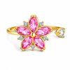 Anello Regolabile con Fiore Rosa – Argento 925