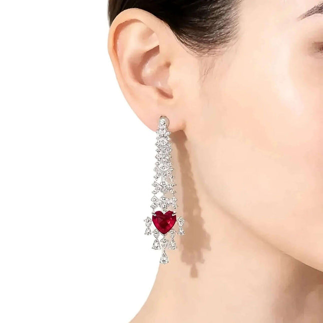 Pendientes colgantes en forma de corazón