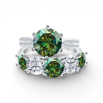 6.6 Carat Moissanite Diamond Engagement Ring – 925 Sterling Silver