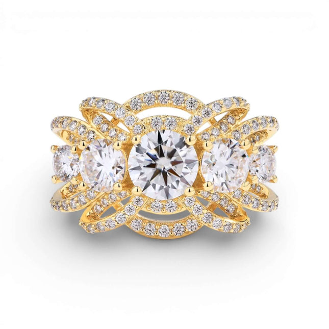 1CT Round-Cut Moissanite Ring – D VVS1