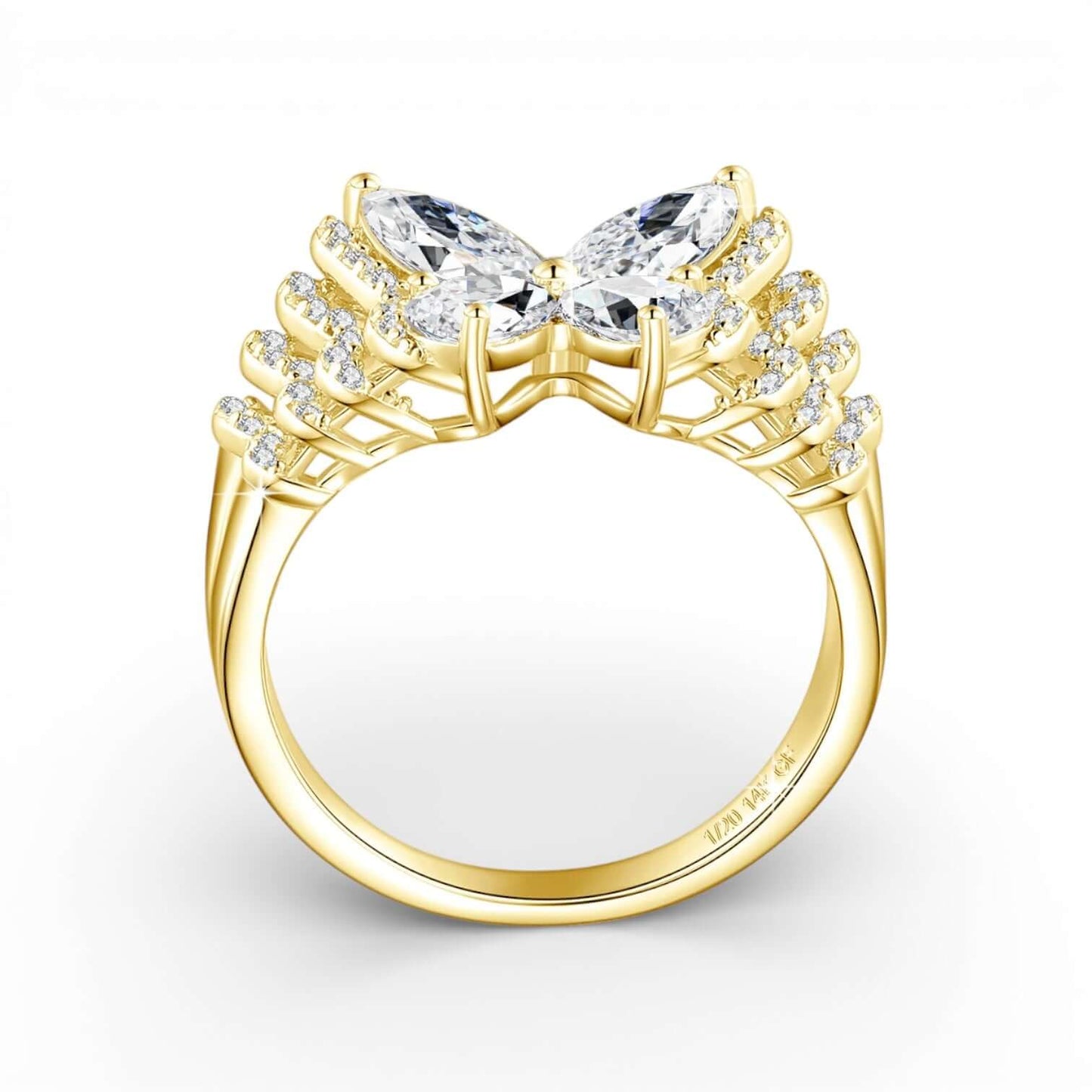 14K Gold Butterfly Ring