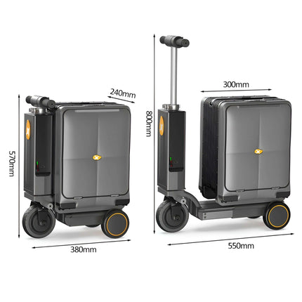 Airwheel Smart Rideable Electric Luggage Carry-On, Motorized Luggage with USB Charging, Aluminum Frame & Removable Battery