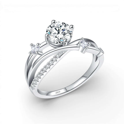 Damenring mit Moissanit