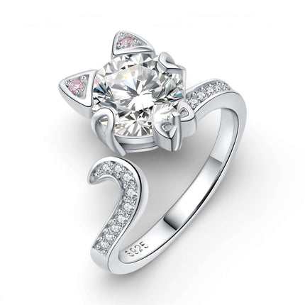 Love Cat Zircon Ring