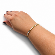 Bracciale placcato oro con smalto e gemme