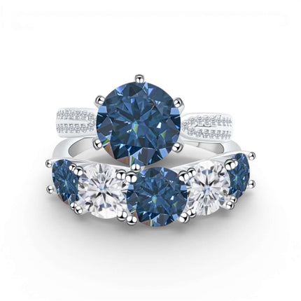 6.6 Carat Moissanite Diamond Engagement Ring – 925 Sterling Silver