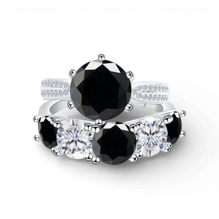 6.6 Carat Moissanite Diamond Engagement Ring – 925 Sterling Silver