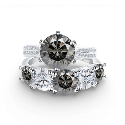 6.6 Carat Moissanite Diamond Engagement Ring – 925 Sterling Silver