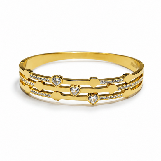 Bracciale con Cuori e Cristalli