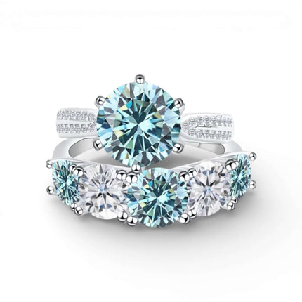 6.6 Carat Moissanite Diamond Engagement Ring – 925 Sterling Silver