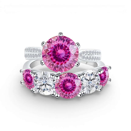 6.6 Carat Moissanite Diamond Engagement Ring – 925 Sterling Silver