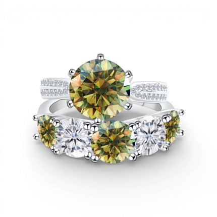 6.6 Carat Moissanite Diamond Engagement Ring – 925 Sterling Silver