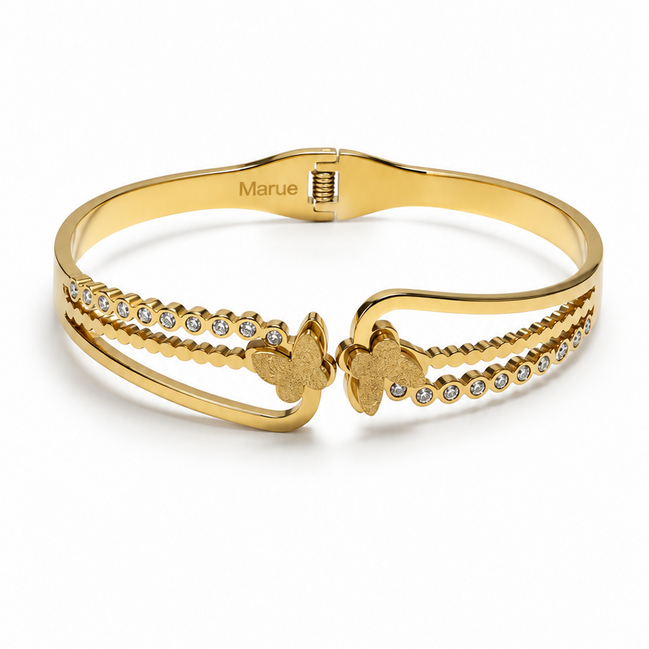 Bracciale Rigido con Farfalle Decorative