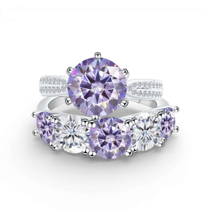 6.6 Carat Moissanite Diamond Engagement Ring – 925 Sterling Silver