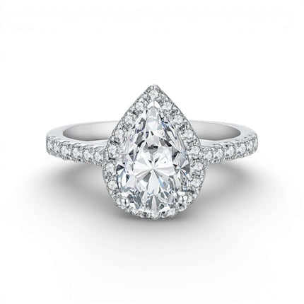 2.0CT Pear-Cut Moissanite Ring