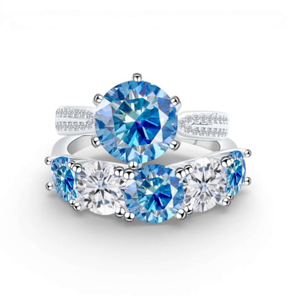 6.6 Carat Moissanite Diamond Engagement Ring – 925 Sterling Silver