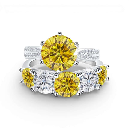 6.6 Carat Moissanite Diamond Engagement Ring – 925 Sterling Silver