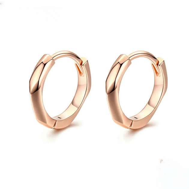 925 sterling silver rose gold-plated minimalist hoop earrings for women, perfect for gifts and special occasions.