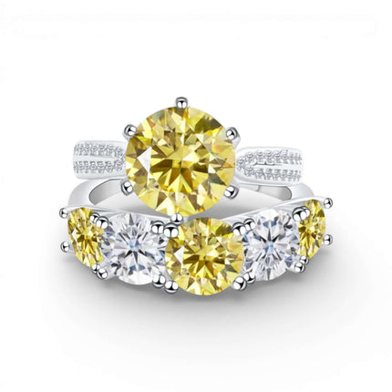 6.6 Carat Moissanite Diamond Engagement Ring – 925 Sterling Silver