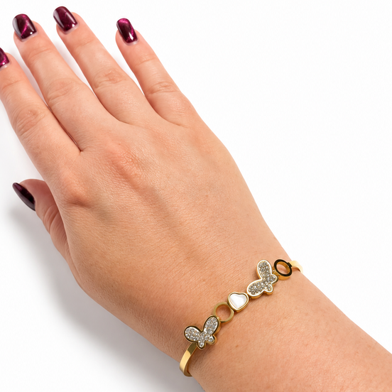 Bracciale con Farfalle e Cuore