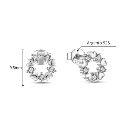 Heart Circle Stud Earrings