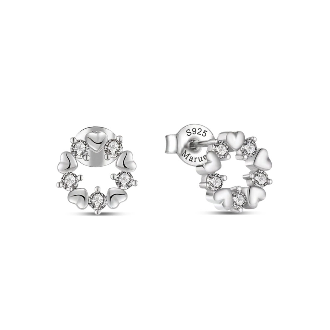 Heart Circle Stud Earrings