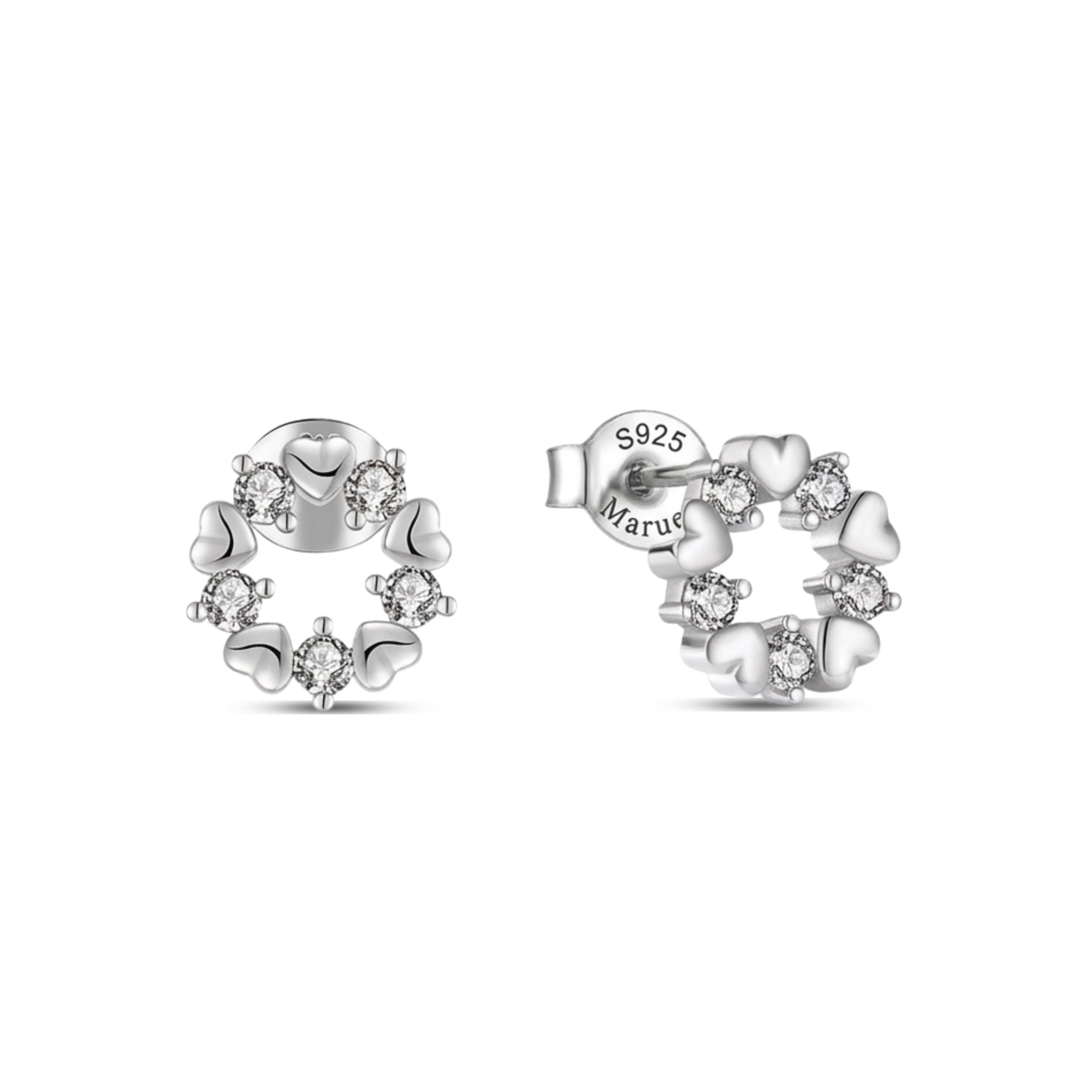 Heart Circle Stud Earrings