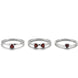 Four-Leaf Clover Ring Set with Red Garnet Hearts – 925 Silver