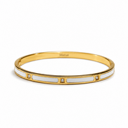 Bracciale placcato oro con smalto e gemme