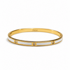 Bracciale placcato oro con smalto e gemme