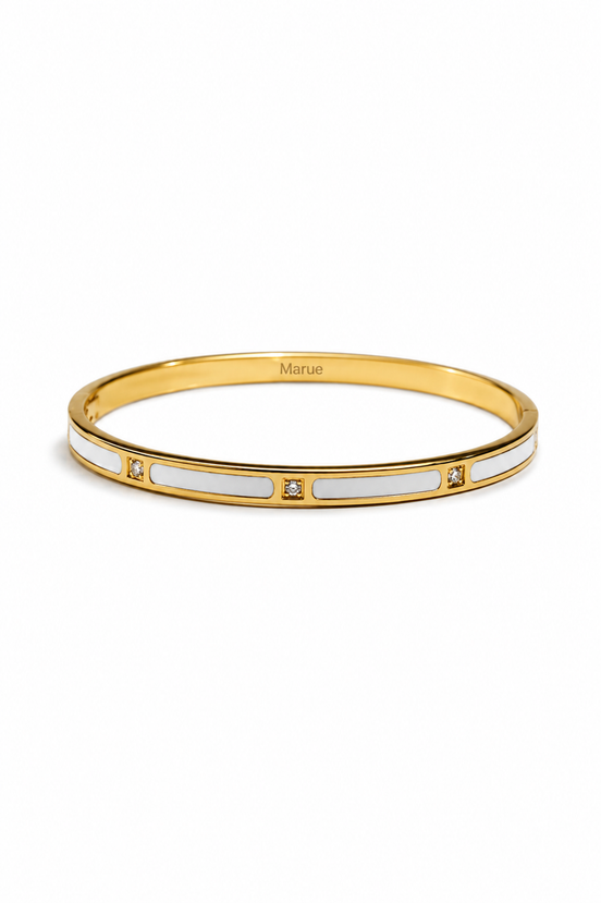 Bracciale dorato con smalto e pietre