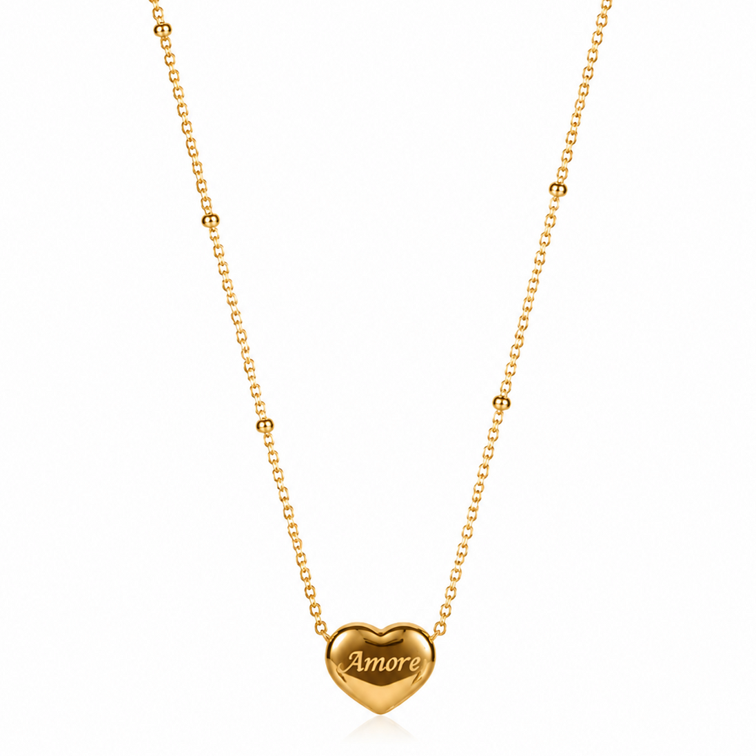 Collana Cuore "Amore" - Acciaio Inossidabile 316L Placcato Oro 18K