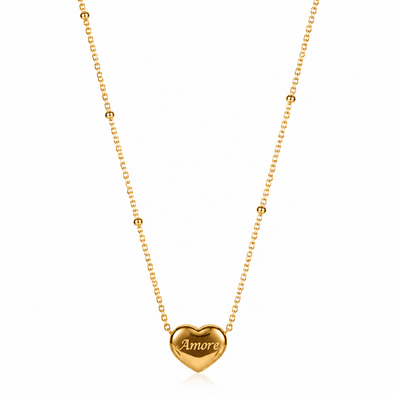 Collana con Cuore e Scritta "Amore"