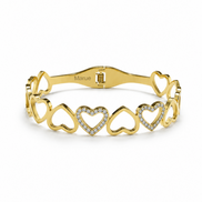 Bracciale Rigido con Cuori e Cristalli