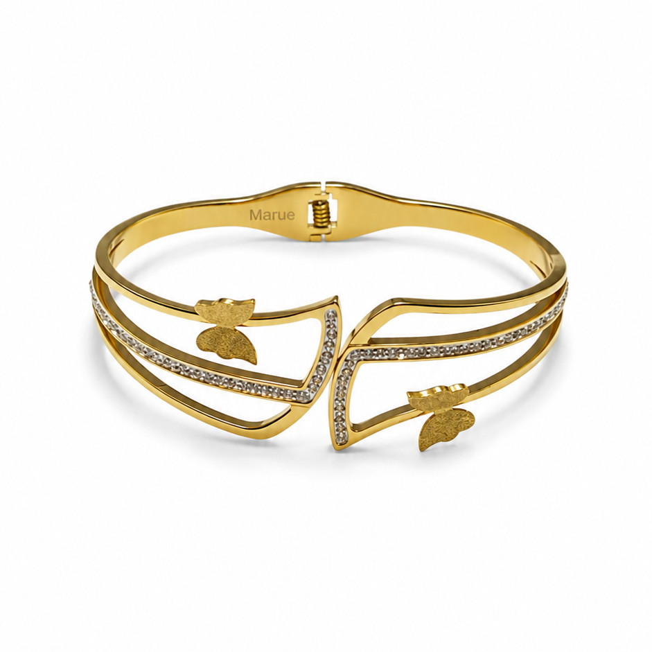 Bracciale Rigido Farfalla con Cristalli