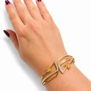 Bracciale Rigido Farfalla con Cristalli