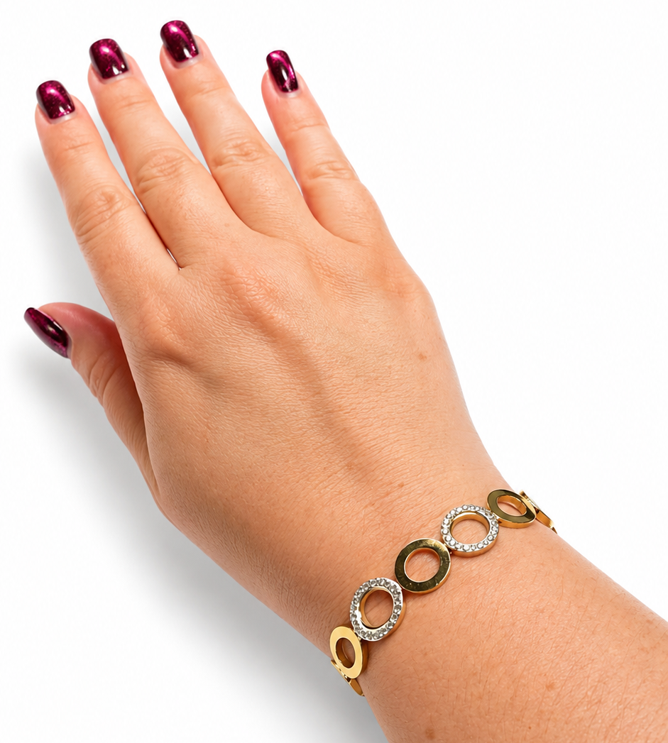 Bracciale Rigido – Acciaio Inox Placcato Oro 18K