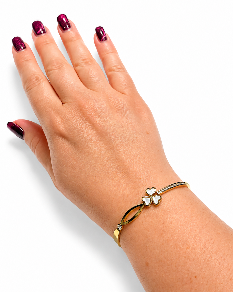 Bracciale Quadrifoglio – Acciaio Inox Placcato Oro 18K