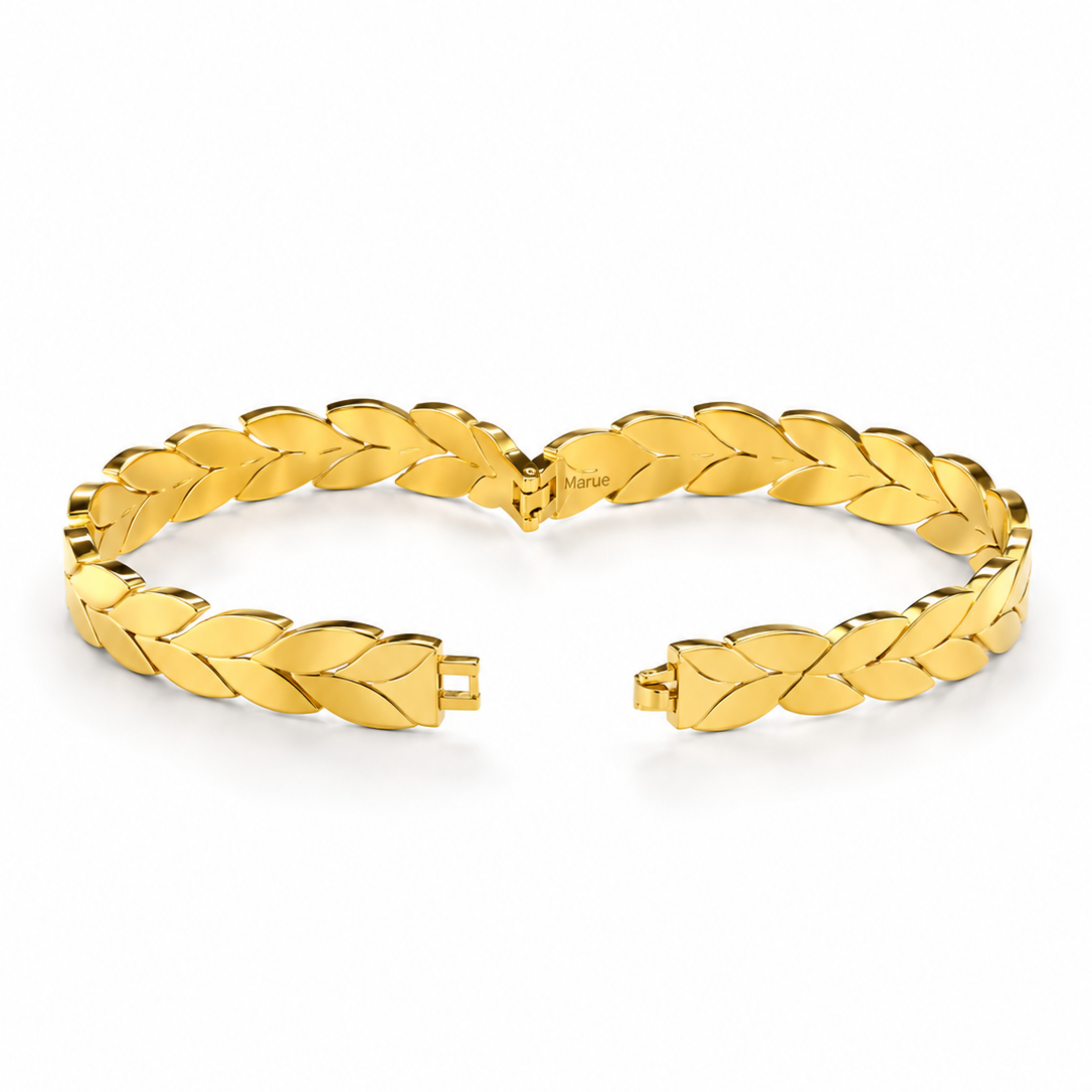 Bracciale con Foglie e Pavé di Cristalli