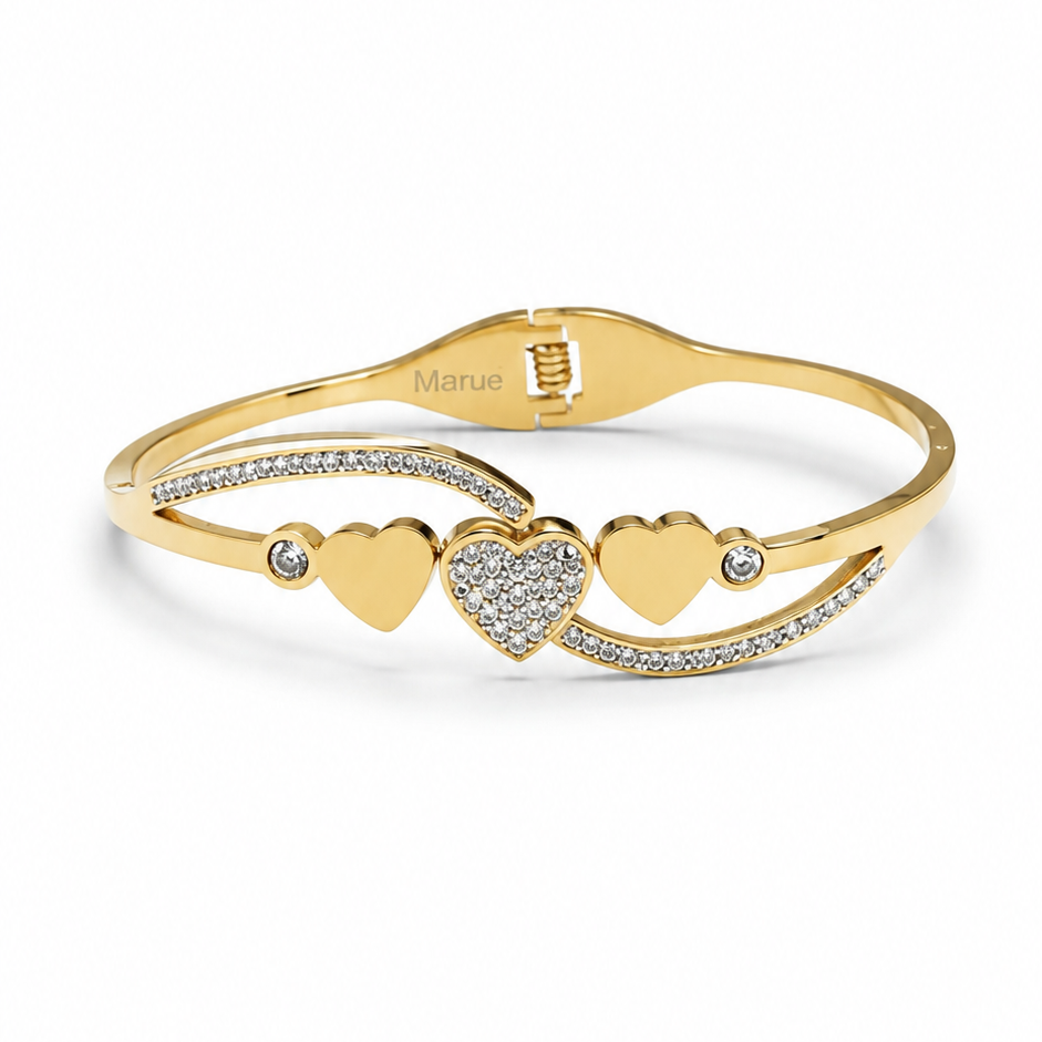 Bracciale con Cuori e Pavé di Cristalli