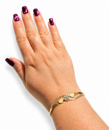 Bracciale con Cuori e Pavé di Cristalli
