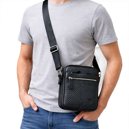 Herren-Schultertasche aus echtem Leder
