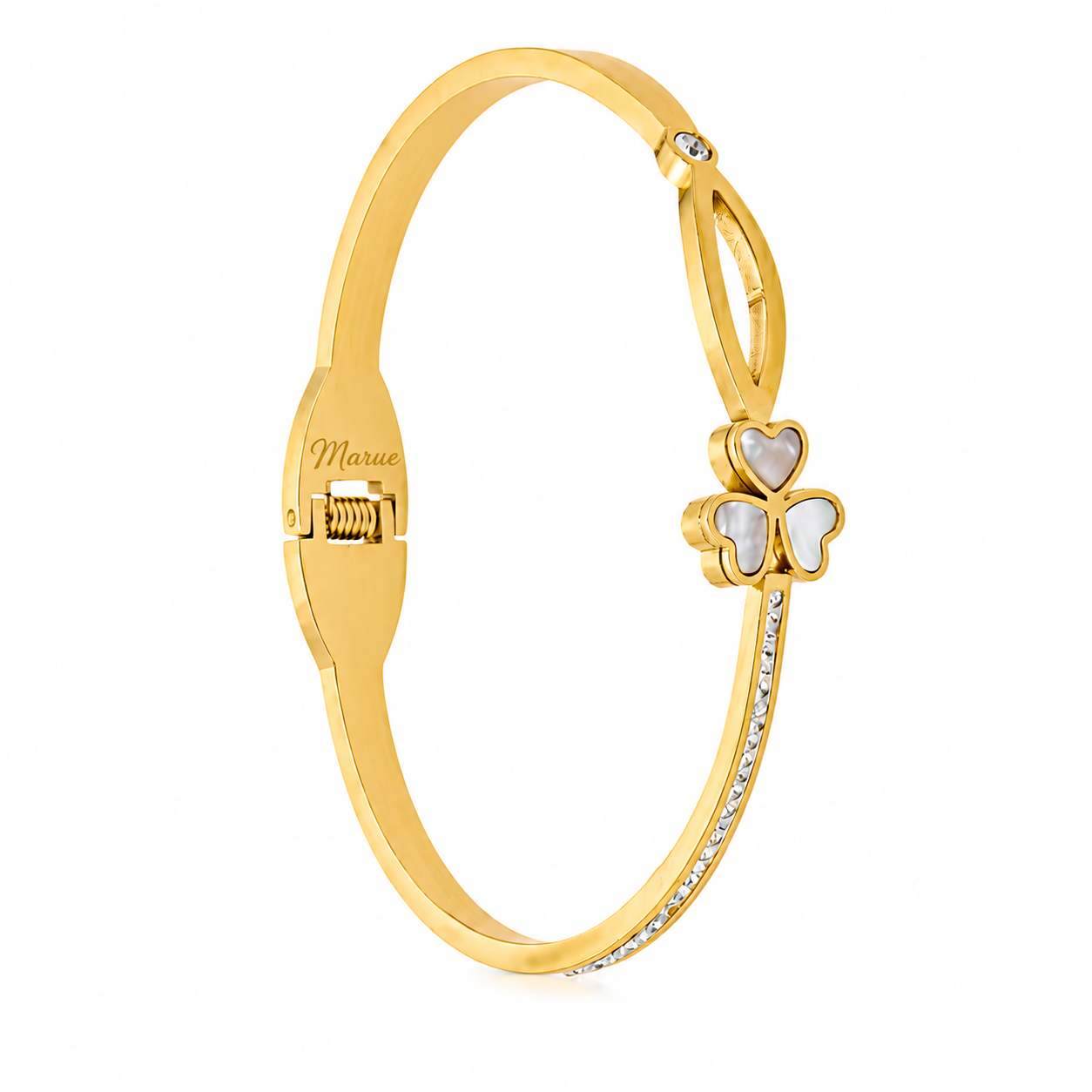 Four-Leaf Clover Bracelet – 18K Gold Plated Stainless Steel