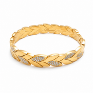 Bracciale con Foglie e Pavé di Cristalli