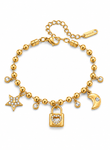 Bracciale con Lucchetto dell'Amore e Charm Fleur de Lis