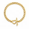 Golden Heart Chain Bracelet – Stainless Steel