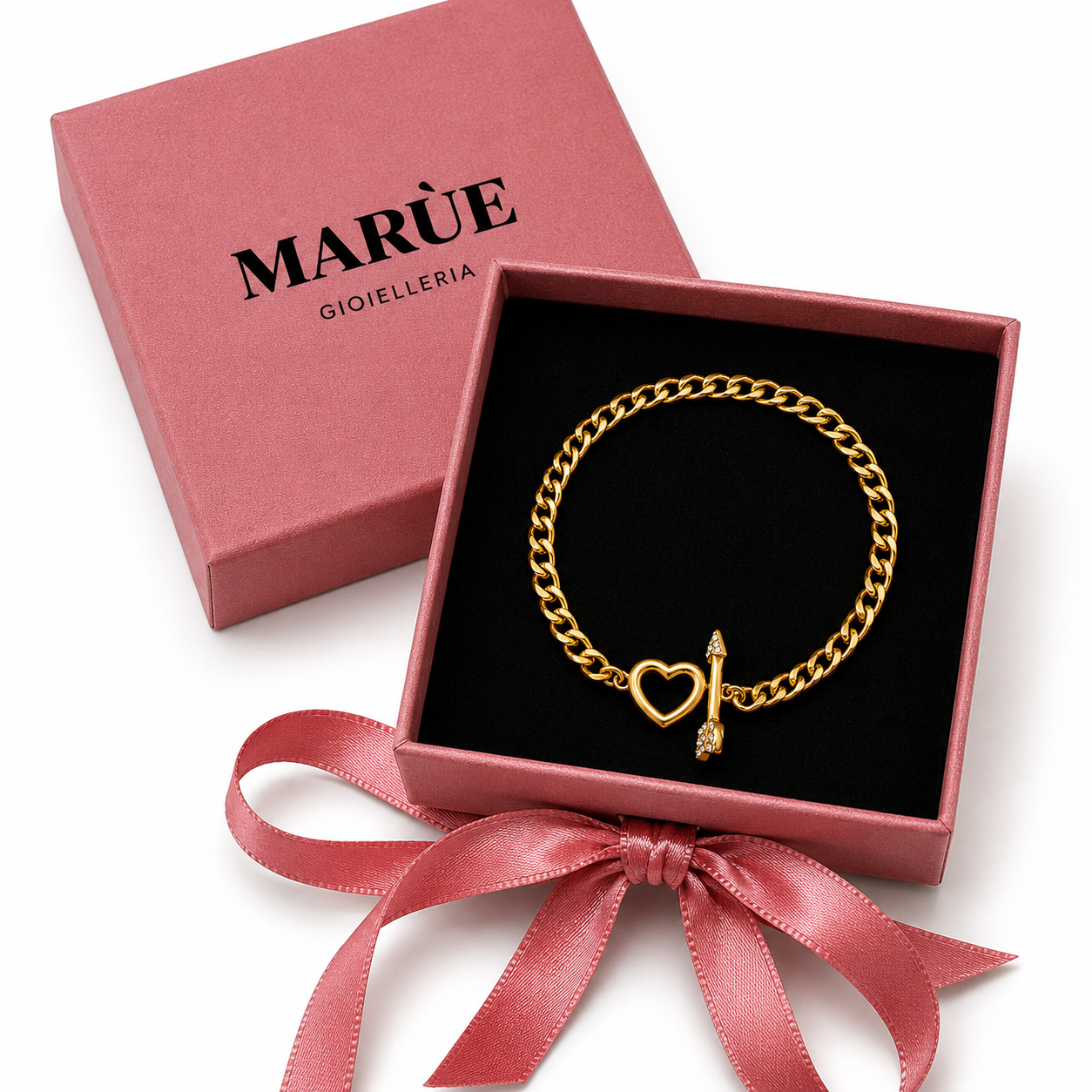Golden Heart Chain Bracelet – Stainless Steel