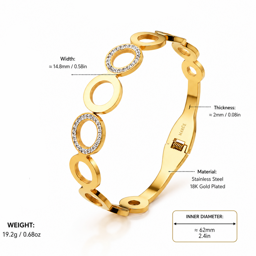 Bangle Bracelet – 18K Gold Plated Stainless Steel