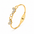 Gold bracelet with butterflies and heart - stainless steel