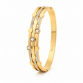 Golden bracelet with hearts and crystals